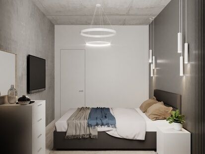 Фото № 4: Дизайн-проект трехкомнатной квартиры 57.92  м² Стиль Лофт для ЖК Московский