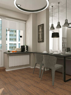 Фото № 5: Дизайн-проект двухкомнатной квартиры 44.5  м² Стиль фьюжн для ЖК Усадьба Суханово