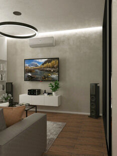 Фото № 3: Дизайн-проект двухкомнатной квартиры 44.5  м² Стиль фьюжн для ЖК Усадьба Суханово