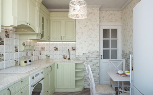 Фото № 1: Дизайн-проект кухни 8.5  м² Стиль Прованс для ЖК Московский