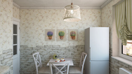 Фото № 2: Дизайн-проект кухни 8.5  м² Стиль Прованс для ЖК Московский