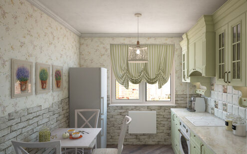 Фото № 4: Дизайн-проект кухни 8.5  м² Стиль Прованс для ЖК Московский