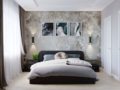 Фото № 2: Дизайн-проект трехкомнатной квартиры 89.4  м² Стиль Этнический для ЖК Московский