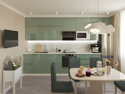 Фото № 1: Дизайн-проект трехкомнатной квартиры 89.3  м² Стиль Модернизм для ЖК Московский