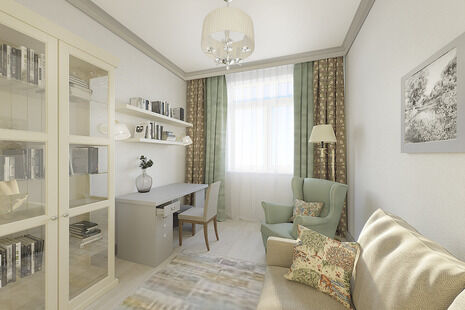 Фото № 1: Дизайн-проект двухкомнатной квартиры 53.97  м² Стиль Современная классика для ЖК Московский