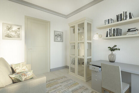 Фото № 4: Дизайн-проект двухкомнатной квартиры 53.97  м² Стиль Современная классика для ЖК Московский