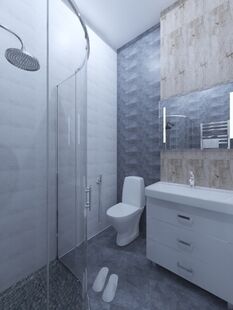 Фото № 3: Дизайн-проект однокомнатной квартиры 36.67  м² Стиль Эклектика для ЖК Московский