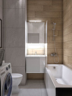 Фото № 3: Дизайн-проект однокомнатной квартиры 37.9  м² Стиль Минимализм для ЖК Московский