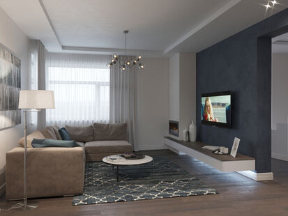 Фото № 6: Дизайн-проект четырехкомнатной квартиры 111.23  м² Стиль Американская классика для двухуровневой квартиры