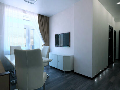 Фото № 3: Дизайн-проект двухкомнатной квартиры 81.5  м² Стиль Современная классика для ЖК Московский