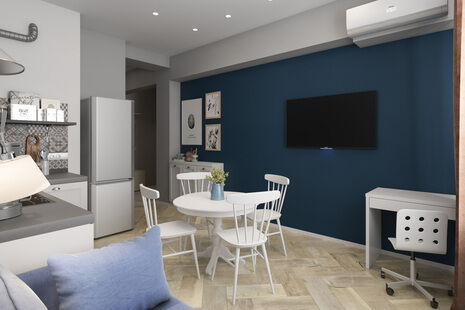 Фото № 1: Дизайн-проект однокомнатной квартиры 46.6  м² Скандинавский стиль для ЖК Московский