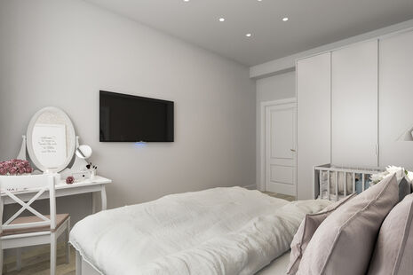 Фото № 6: Дизайн-проект однокомнатной квартиры 46.6  м² Скандинавский стиль для ЖК Московский