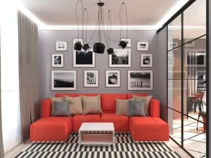 Фото № 1: Дизайн-проект двухкомнатной квартиры 70.67  м² Стиль Модернизм для ЖК Московский