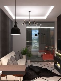 Фото № 2: Дизайн-проект двухкомнатной квартиры 70.67  м² Стиль Модернизм для ЖК Московский