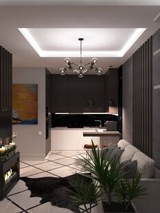 Фото № 6: Дизайн-проект двухкомнатной квартиры 70.67  м² Стиль Модернизм для ЖК Московский