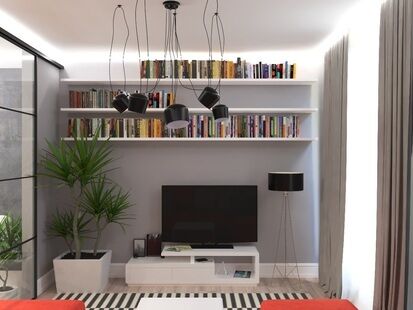 Фото № 5: Дизайн-проект двухкомнатной квартиры 70.67  м² Стиль Модернизм для ЖК Московский