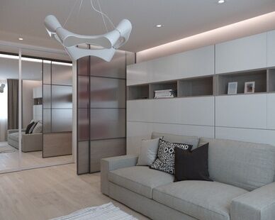 Фото № 2: Дизайн-проект трехкомнатной квартиры 73.77  м² Стиль Модернизм для ЖК Московский