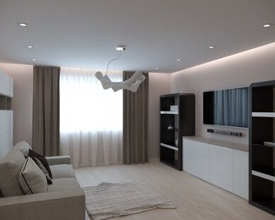 Фото № 6: Дизайн-проект трехкомнатной квартиры 73.77  м² Стиль Модернизм для ЖК Московский