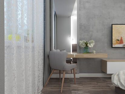 Фото № 6: Дизайн-проект трехкомнатной квартиры 85.29  м² Стиль Фьюжн для ЖК Московский