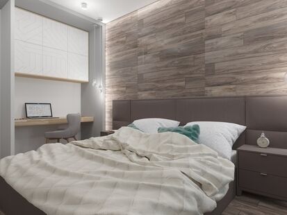 Фото № 4: Дизайн-проект трехкомнатной квартиры 85.29  м² Стиль Фьюжн для ЖК Московский