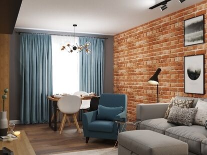 Фото № 3: Дизайн-проект трехкомнатной квартиры 93.82  м² Стиль Этнический для ЖК Московский