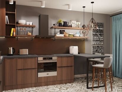 Фото № 6: Дизайн-проект трехкомнатной квартиры 93.82  м² Стиль Этнический для ЖК Московский