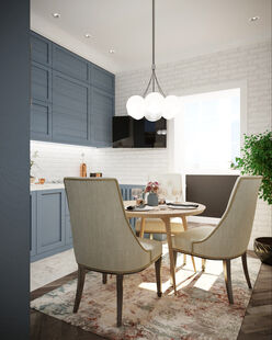 Фото № 1: Дизайн-проект кухни 12.95  м² Стиль Американская классика для ЖК Московский