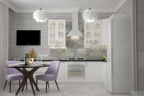 Фото № 4: Дизайн-проект трехкомнатной квартиры 79.3  м² Стиль Современная классика для ЖК Соколовский