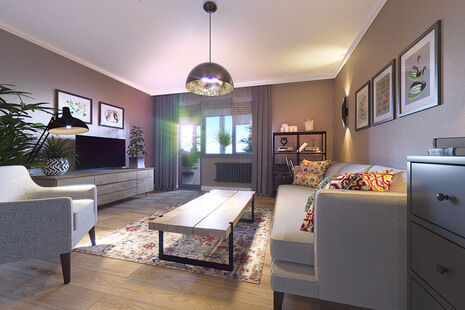 Фото № 4: Дизайн-проект трехкомнатной квартиры 96.8  м² Стиль Этнический для ЖК Московский