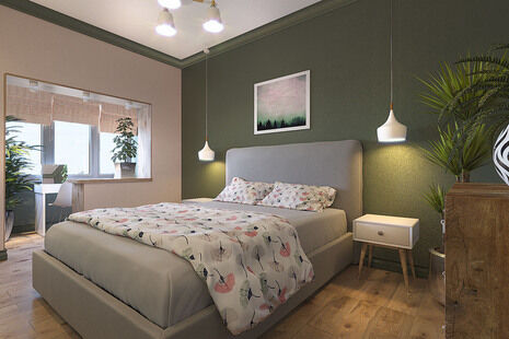 Фото № 2: Дизайн-проект трехкомнатной квартиры 96.8  м² Стиль Этнический для ЖК Московский