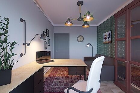 Фото № 3: Дизайн-проект трехкомнатной квартиры 96.8  м² Стиль Этнический для ЖК Московский