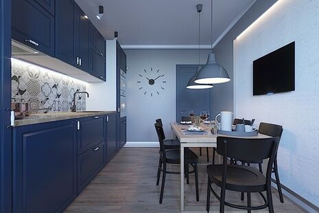 Фото № 5: Дизайн-проект трехкомнатной квартиры 96.8  м² Стиль Этнический для ЖК Московский