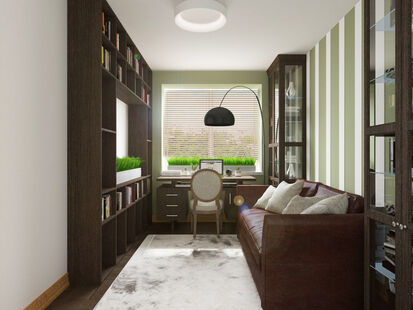 Фото № 3: Дизайн-проект трехкомнатной квартиры 75.95  м² Стиль Эклектика для ЖК Московский