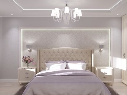 Фото № 3: Дизайн-проект двухкомнатной квартиры 61.57  м² Стиль Современная классика для ЖК Московский