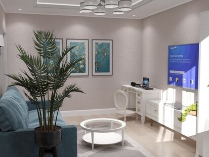 Фото № 2: Дизайн-проект двухкомнатной квартиры 61.57  м² Стиль Современная классика для ЖК Московский