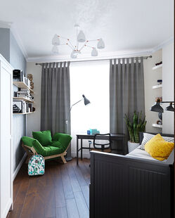 Фото № 1: Дизайн-проект детской 11.2  м² Скандинавский стиль для ЖК Московский