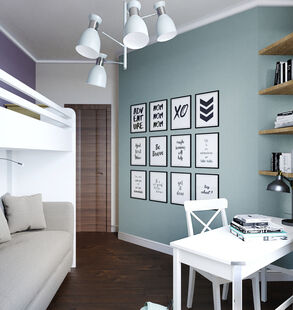 Фото № 2: Дизайн-проект детской 11.5  м² Скандинавский стиль для ЖК Московский