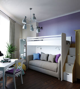 Фото № 3: Дизайн-проект детской 11.5  м² Скандинавский стиль для ЖК Московский