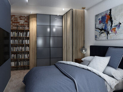 Фото № 6: Дизайн-проект однокомнатной квартиры 48.9  м² Стиль Этнический для ЖК Московский