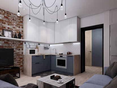 Фото № 2: Дизайн-проект однокомнатной квартиры 48.9  м² Стиль Этнический для ЖК Московский