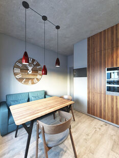 Фото № 4: Дизайн-проект однокомнатной квартиры 53.2  м² Стиль Эклектика для ЖК Пять звезд