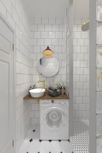 Фото № 3: Дизайн-проект квартиры-студии 25.67  м² Скандинавский стиль для ЖК Московский