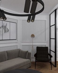 Фото № 6: Дизайн-проект двухкомнатной квартиры 66.3  м² Стиль Модернизм для ЖК Московский