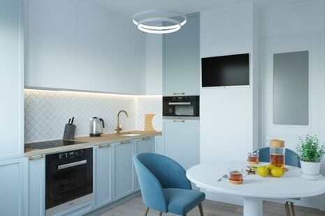 Фото № 3: Дизайн-проект двухкомнатной квартиры 54.7  м² Стиль Современная классика для ЖК Московский