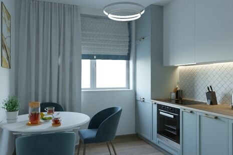 Фото № 4: Дизайн-проект двухкомнатной квартиры 54.7  м² Стиль Современная классика для ЖК Московский