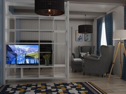 Фото № 1: Дизайн-проект двухкомнатной квартиры 71.17  м² Стиль Прованс для одноэтажного дома