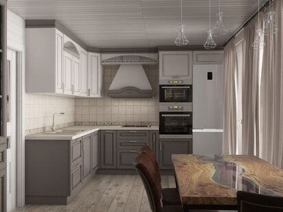 Фото № 5: Дизайн-проект двухкомнатной квартиры 71.17  м² Стиль Прованс для одноэтажного дома