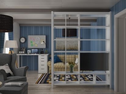 Фото № 3: Дизайн-проект двухкомнатной квартиры 71.17  м² Стиль Прованс для одноэтажного дома