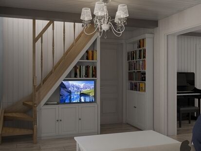 Фото № 6: Дизайн-проект двухкомнатной квартиры 71.17  м² Стиль Прованс для одноэтажного дома