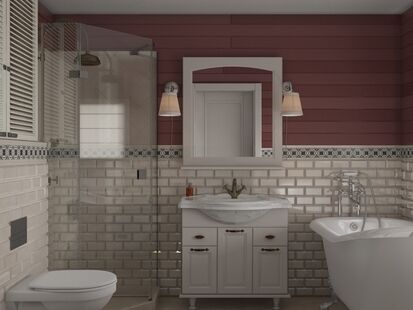 Фото № 4: Дизайн-проект двухкомнатной квартиры 71.17  м² Стиль Прованс для одноэтажного дома